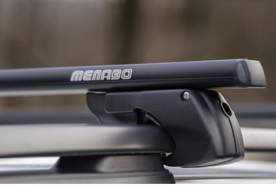 Menabo Menabo Aluminum Car Roof Bars Sherman Black 120 Cm Black Color Skoda Fabia Scout 5 Doors 2009>2014 Raised Rails Parallel Bars Set 2 Pieces 12280/mb Mp.12280/mb-246