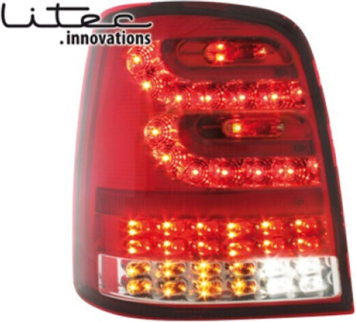 Dectane Rear Taillights Dectane Litec VW Touran 03+ Red Crystal 2 Pieces Lex-drv40klrc
