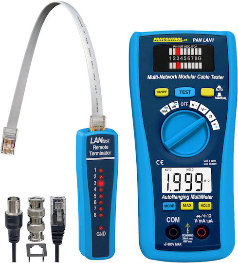 Pancontrol Kabeltester Netzwerk RJ45 / RJ11 / BNC Digital