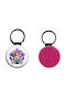 Leather Round Keychain Kpop Demon Hunters Glitter Fuchsia