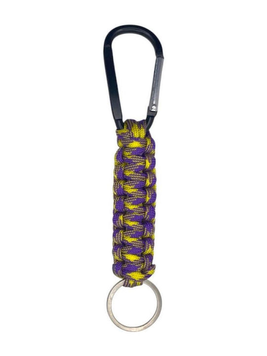 Lizard Yellow Purple Paracord Survival Keychain