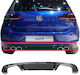 Rear Bumper Diffuser VW Golf VII 7 13-17 R-Line 2 Dual Exhausts Right & Left Glossy Black ABS Plastic 1 Piece