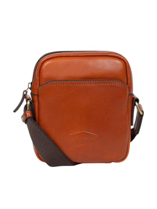 Hexagona Leather Men's Shoulder / Crossbody Bag...
