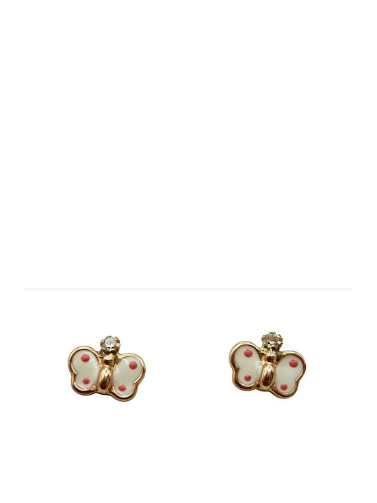 Kontopoulos Пеперуди Детски Обици Studs Пеперуди от Злато 9K