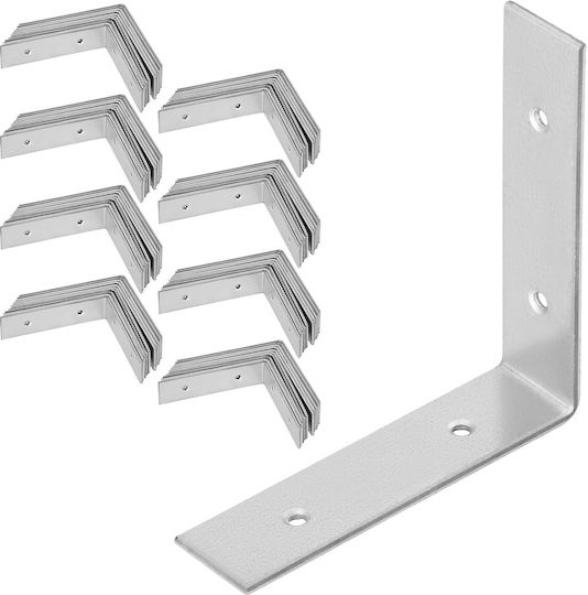 Kotarbau Ъглов Рафтов Тежкотоварен От Неръждаема Стомана В Сив Цвят 80x80mm 100 Бройки