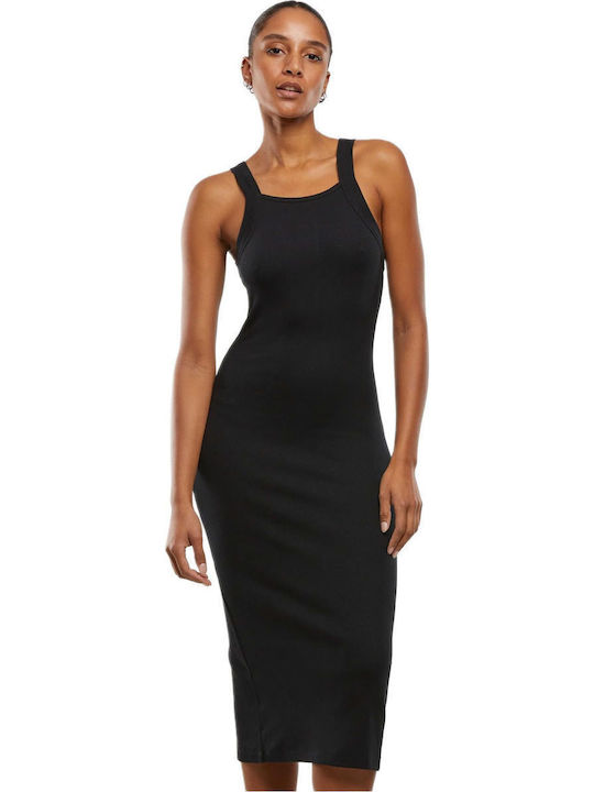 Summer Midi T-Shirt Dress Black