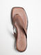 Leather Women's Flat Sandals Brown