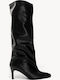 Black Slouch Boots Kitten Heel