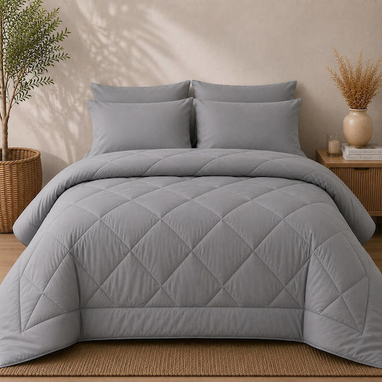 Astron Italy Übergröße Steppdecke 220x240cm Grau 350 GSM