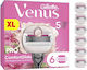 Venus Pro Comfortglide Granatapfel Duft Ersatzköpfe mit 5 Klingen & Gleitstreifen für empfindliche Haut 6 Stück