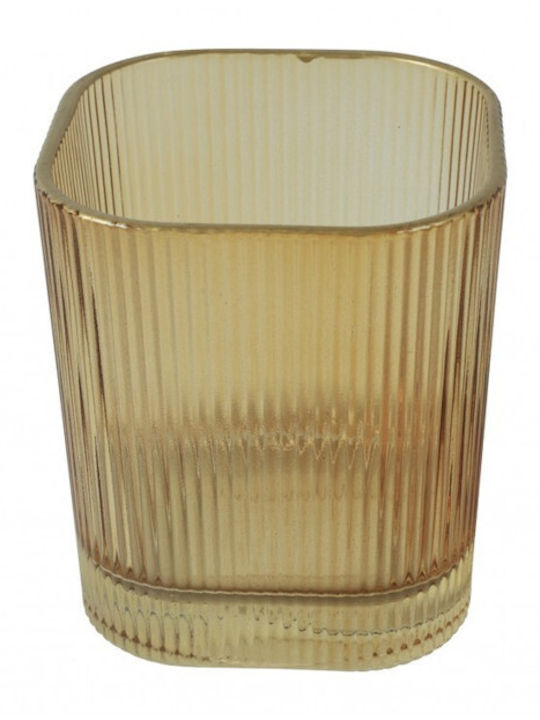 Atmosphera Кандилник Стъклен В Кафяв Цвят 8x9x8см