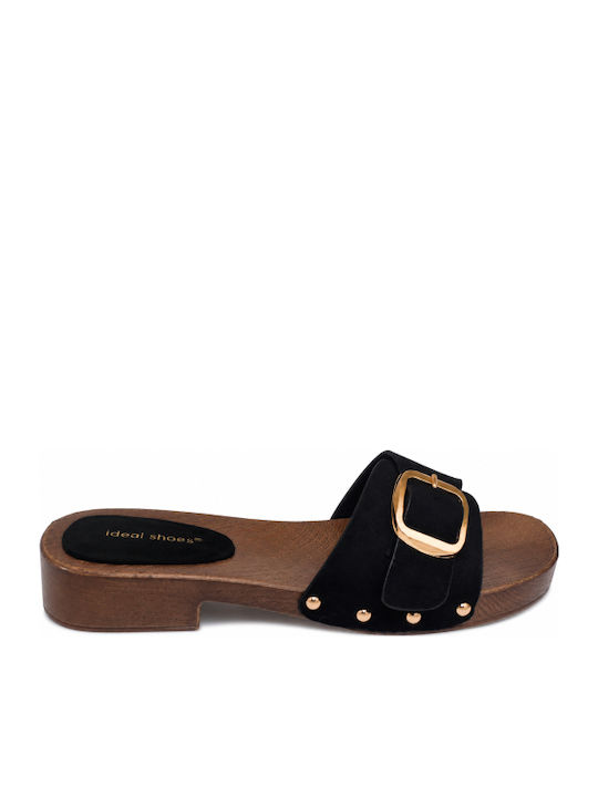 Flat Mules In Black Colour