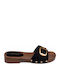 Flat Mules In Black Colour
