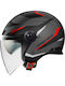 Premier CITY FLY EVO Schwarz/Grau/Rot Motorradhelm Jet ECE 22.06 Gewicht (+/-50 gr)