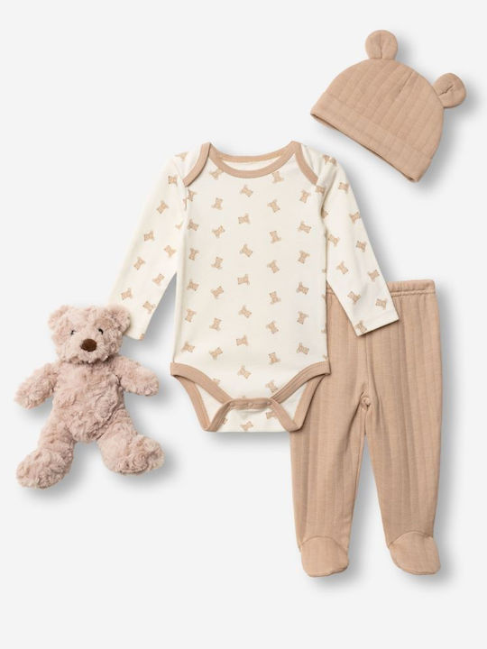 Funky Set Onesie with Beige Pants 4 Pieces