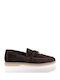 Leather Women's Loafers in Brown Colour E500-BROWN