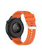Λουράκι Silicone 22mm Two Side Stitching Amazfit Bip 6 46mm 22mm Orange White Line