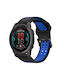 Garmin Instinct Crossover Two-Tone Reverse Buckle 22mm Watch Strap Silicone Black + Blue