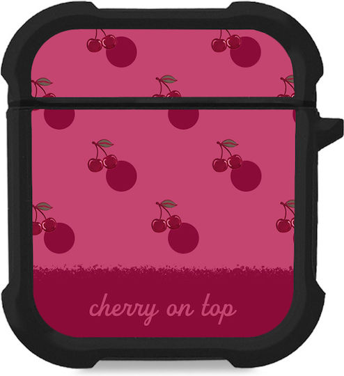 Sonique Delulu Polka Era Series Silicone Case in Burgundy Colour for Apple AirPods 1 / AirPods 2