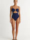 One Piece Swimsuit Blue Navy