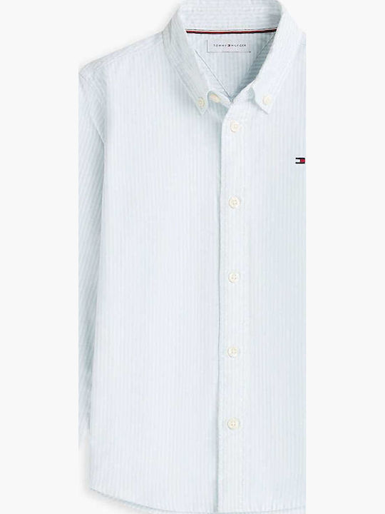 Kids Short-sleeved Light Blue Oxford