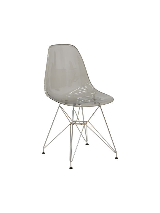 Adelle Dining Chair from Transparent Grey Polypropylene 46x55x81cm