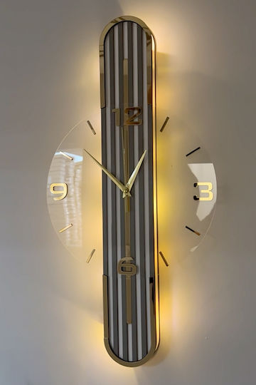 SteweHome Leise Wanduhr Digital Spiegel Transparent 60x33cm