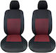 Front Seat Covers Fabric Prime Black-Red Pair 6 Pieces 11702 Universal 0012602