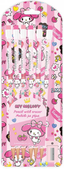Set Pencils Eraser 6 Pieces Sharpener My Melody Diakakis 490320
