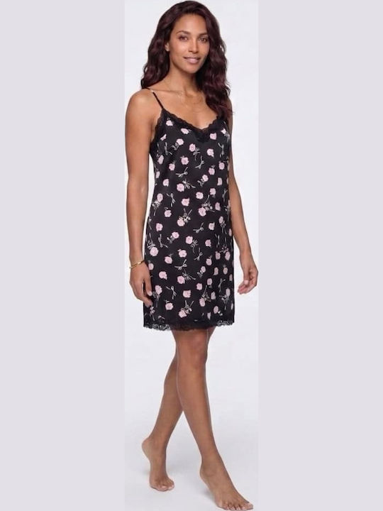 Fuanna Summer Women's Nightgown Black
