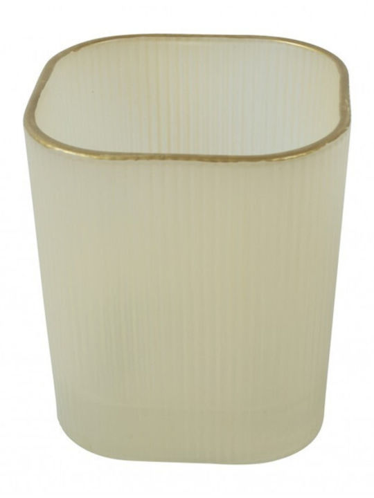 Atmosphera Glass Candle Holder in Beige Color 8...