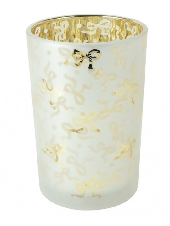 Atmosphera Kerzenhalter Glas in Weißer Farbe 12x18cm