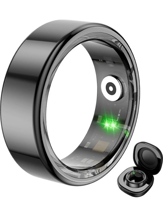 Colmi R02 & Θήκη Φόρτισης Smart Ring 18.9mm με Παλμογράφο Μαύρο