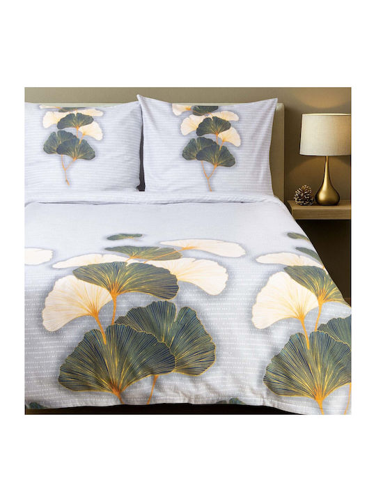 Darymex Cotton Duvet Cover Set 220x200cm Double With 2 Pillowcases Light Grey With Sheets