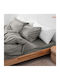 Darymex King Size Flanell Bettlaken mit Gummibettlaken 200x220cm Grau Farbe
