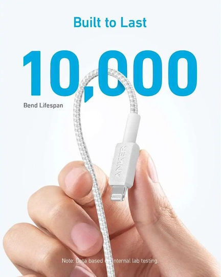 Anker USB-C to Lightning Cable 60W Λευκό 1.8m A81B6H21