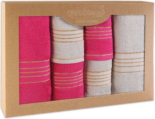 Darymex Handtuch-Set 6-tlg Hellblau Fuchsia Gewicht 500g/m²