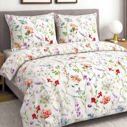 Darymex Darymex Bettbezüge Baumwolle 160x200cm Einzelbett mit Kissenbezug Bunte Frühlingsblumen