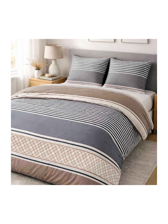Darymex Darymex Bettbezug Baumwolle 140x200cm Einzelbett mit Kissenbezug Grau Braun
