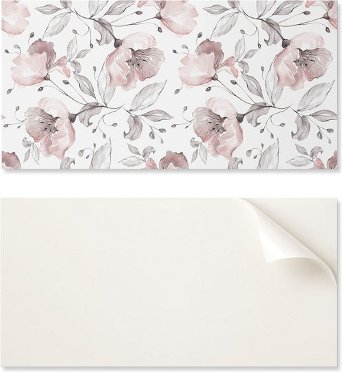 Wandsticker Vinylpaneel Druck 100x50 Blumenmuster Aquarell