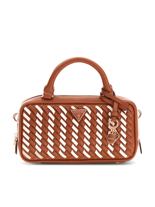 Guess Satchel Geantă de umăr pentru femei Ecru