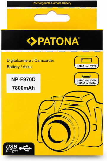 Patona Patona Sony NP-F970D Baterie 7800mAh Li-ion 7.4V USB-C USB-A 1390m
