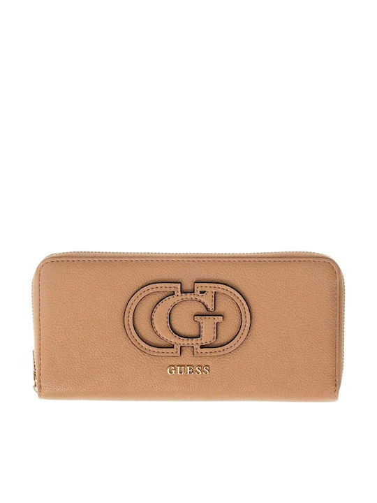 Guess Wallet Μεγάλο Γυναικείο Πορτοφόλι Καφέ