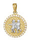 Zwillinge Tierkreiszeichen Charm aus Weißgold 9K mit Zirkon