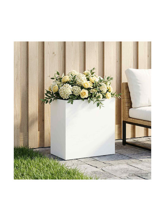 vidaXL Ghiveci Metalic Alb 50x30x40 cm