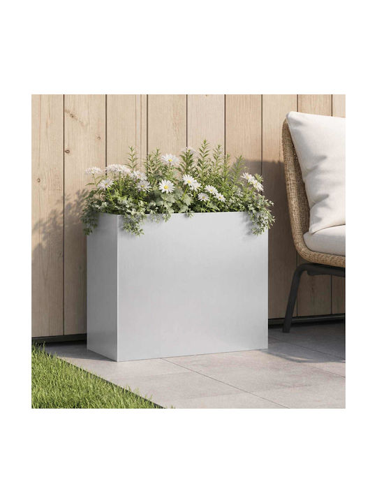 vidaXL Metallic Silver Flower Pot 50x20x40cm