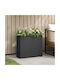 vidaXL Ghiveci De Flori Metalic Negru 50x20x40cm