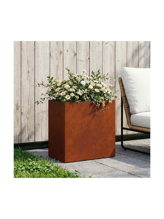 vidaXL Metallischer Blumentopf Rusty 50x30x50cm