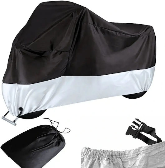 Waterproof Motorcycle Cover 240x130cm UV Protection Silver Size XL