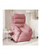 Relax Sessel mit Fußhocker Samt Rosa 75x92.5x100cm